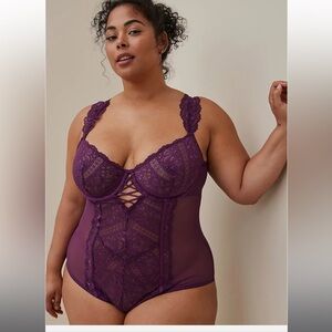 Torrid Purple Lace Bra Bodysuit